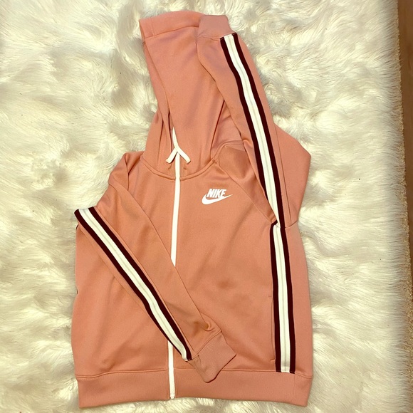 Nike Tops - Nike Mauve Pink Zip-Up Hoodie